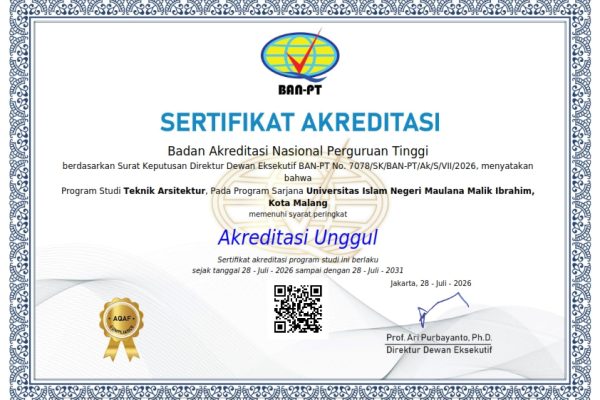 SERTIFIKAT_Akreditasi UNGGUL_Prodi Teknik Arsitektur_2026-2031_001